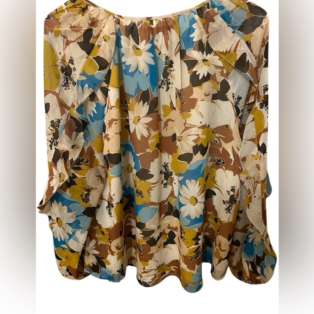Lauren Ralph Lauren Floral Blouse. Size: 1X. NWT. Poly Crinkle Ggt 58-maygi - Picture 4 of 12